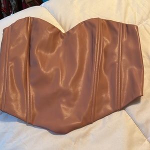 Mauve corset zipper Top